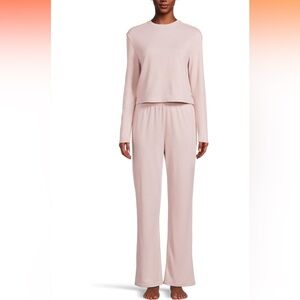 UGG Women's May Loungewear Pajama Set Ashen Rose Long Sleeve Wide Leg Pant